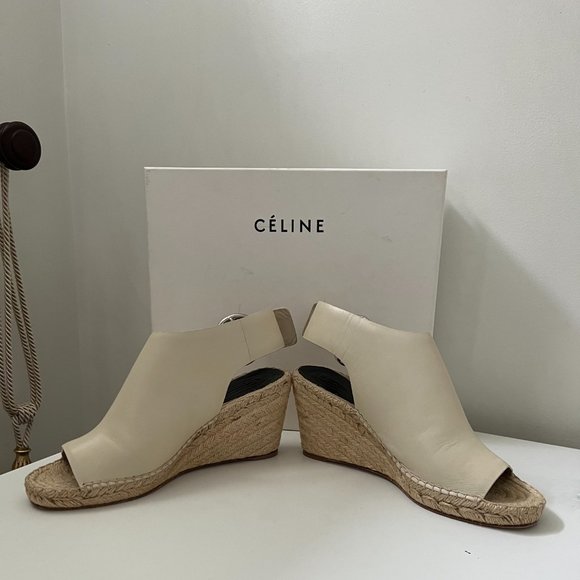 Céline Leather Espadrille Wedge Sandals, by Phoebe Philo - Picture 11 of 16